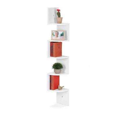 Étagère d'angle blanche WOODENFURN avec 5 étagères