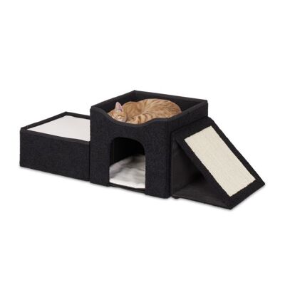 Cueva para gatos WOODENFURN con varios lugares de descanso