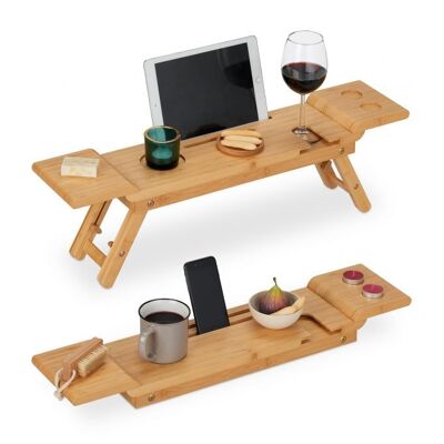 Étagère de baignoire en bambou WOODENFURN avec pieds