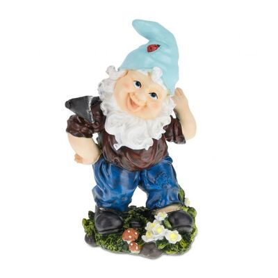 Gnomo da giardino WOODENFURN con zappa