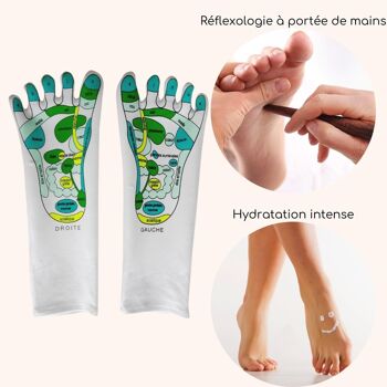 Chaussettes Réflexologie SPA Adoucissantes - Gel Hydratant aux Huiles de Jojoba et Olive, Vitamine E et Lavande - Redonne Douceur et Souplesse aux Pieds – Zone de Massage Réflexologie 5