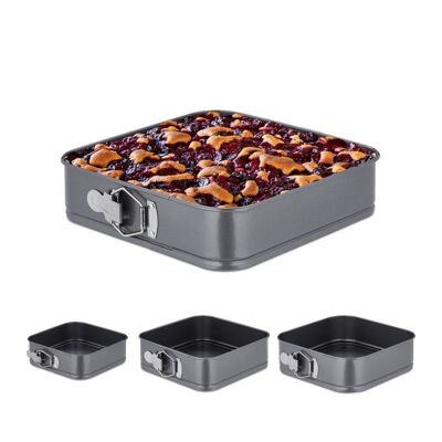 WOODENFURN set di 4 tortiere a cerniera quadrate