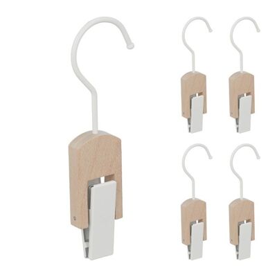 Ganchos para botas blancos WOODENFURN en un juego de 5