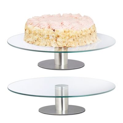 Assiette à gâteau WOODENFURN avec base, lot de 2
