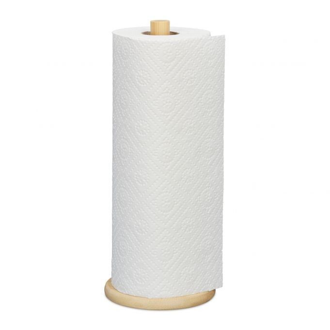 WOODENFURN Round Bamboo Kitchen Roll Holder