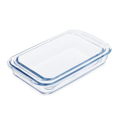 Set di 2 casseruole in vetro WOODENFURN