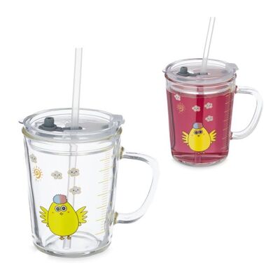 WOODENFURN Juego de 2 vasos infantiles con motivo de pollito