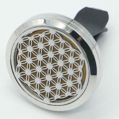 Car Diffuser Clip'Arôme - Flower of Life - Stainless Steel with Blotters - Decorative Aromatherapy Accessory - Gift Idea