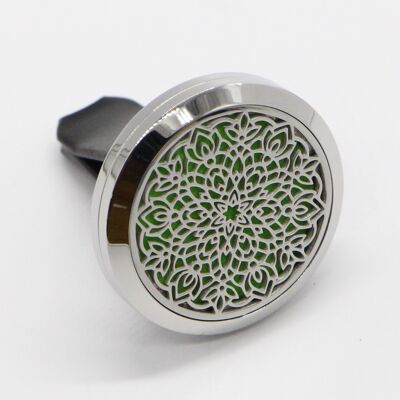 Car Diffuser Clip'Arôme - Mandala - Stainless Steel with Blotters - Decorative Aromatherapy Accessory - Gift Idea