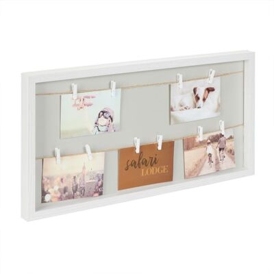 WOODENFURN picture frame with clips & leash