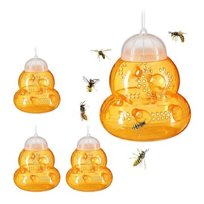 Trampa para avispas WOODENFURN en color naranja, juego de 4
