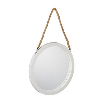 WOODENFURN wall mirror with rope suspension