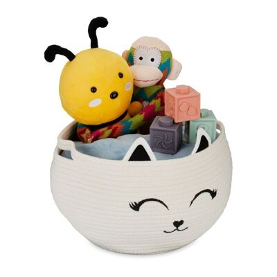 Cesta de almacenamiento infantil WOODENFURN con forma de gato