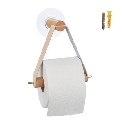 Porta carta igienica in legno WOODENFURN con nastro