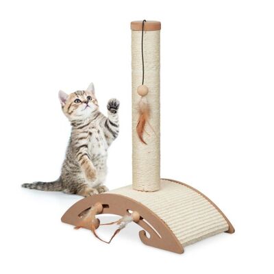 Rascador WOODENFURN con tabla para rascar y juguetes