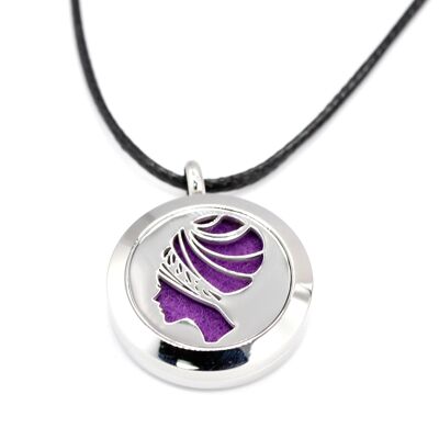 Aromatherapy Necklace – Africa – in Stainless Steel and Blotters Provided – Diffusion and Scents – Aromatherapy Accessory