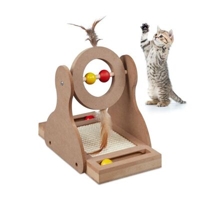 Juguete rascador para gatos WOODENFURN con alfombra de sisal