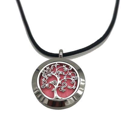 Aromatherapy Necklace – Tree of Life – in Stainless Steel and Blotters Provided – Diffusion and Scents – Aromatherapy Accessory