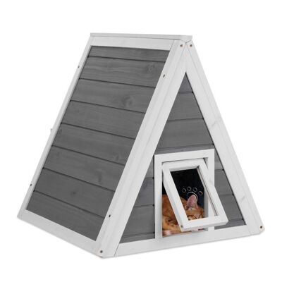 WOODENFURN Casa de madera para gatos resistente a la intemperie