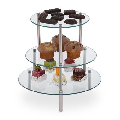 Lot de 3 présentoirs à gâteaux empilables WOODENFURN