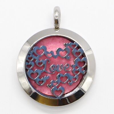Aromatherapy Necklace – Love – in Stainless Steel and Blotters Provided – Diffusion and Scents – Aromatherapy Accessory
