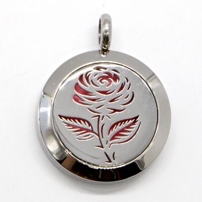 Aromatherapy Necklace – Soli Rose – in Stainless Steel and Blotters Provided – Diffusion and Scents – Aromatherapy Accessory