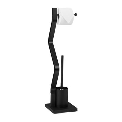WOODENFURN toilet brush set black