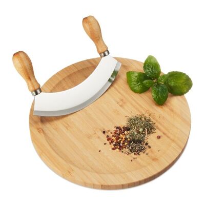 WOODENFURN Single-edged chopping knife with XL board