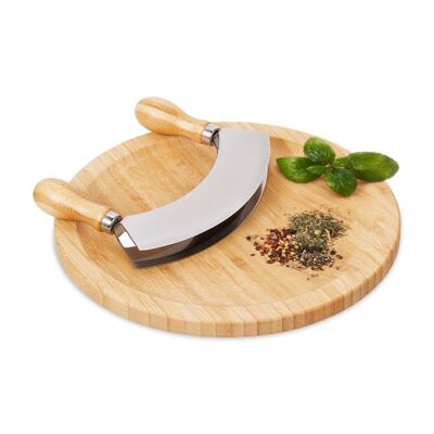 WOODENFURN Double-edged chopping knife with XL board