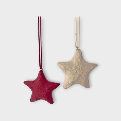 Adornos de estrellas – Berenjena y rosa claro