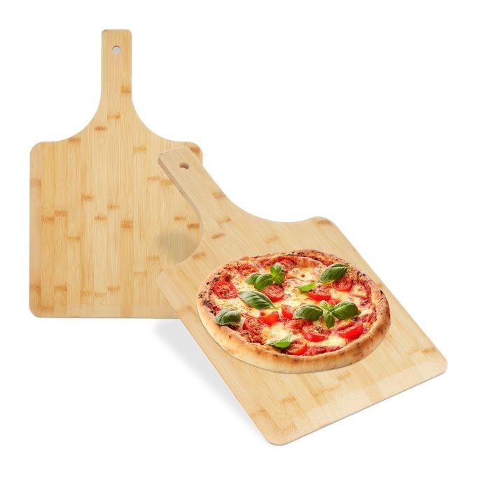 WOODENFURN bamboo pizza peel set of 2