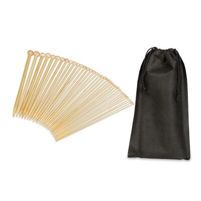 WOODENFURN 36-piece bamboo knitting needle set with bag