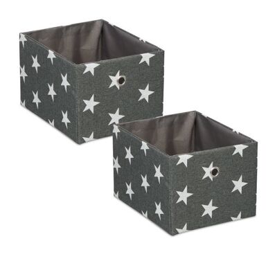WOODENFURN lot de 2 boîtes de rangement avec étoiles