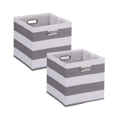 Boîte de rangement WOODENFURN à rayures, lot de 2