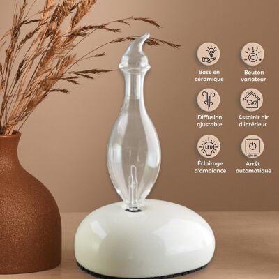 Difusor de nebulización - Dan - Vidrio y cerámica - Potencia ajustable - Idea de regalo