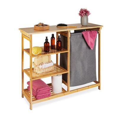 WOODENFURN laundry basket shelf for the bathroom