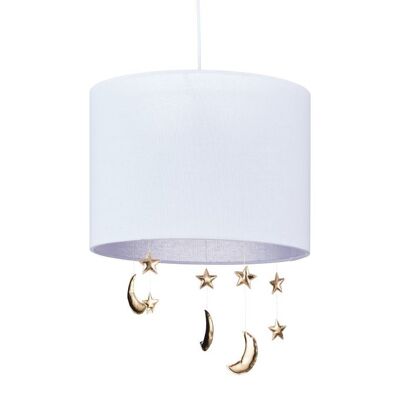 Lampe suspendue WOODENFURN pour chambre d'enfant, lunes et étoiles