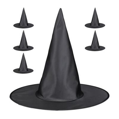 Lot de 6 chapeaux de sorcière WOODENFURN en noir