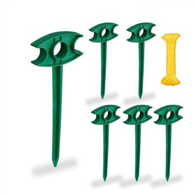 WOODENFURN juego de 6 clavijas con cordón para plantar