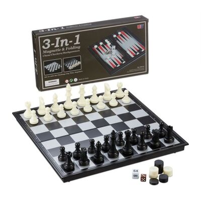 Juego de ajedrez magnético 3 en 1 WOODENFURN