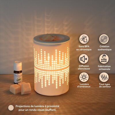 Diffuser by Soft Heat - Calorya n°3 - in Openwork Ceramic - Diffusion and Lamp - Essential Oils, Scented Waxes - Object Aromatherapy