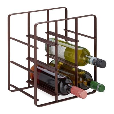 Portabottiglie in metallo WOODENFURN per 9 bottiglie