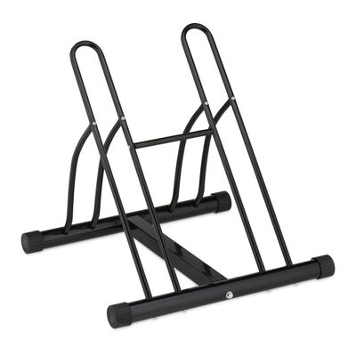 WOODENFURN Portabicicletas negro para 2 bicicletas