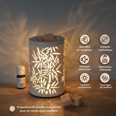Soft Heat Diffuser – Calorya n°5 – Scented Waxes, Scents and Essential Oils – in Openwork Ceramic – Gift and Decoration Idea