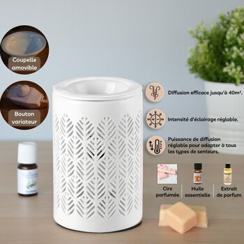 Diffuseur par Chaleur Douce – Calorya n°9 – en Porcelaine Fine – Lampe d’Ambiance – Parfums et Huiles Essentielles – Objet Décoration 2