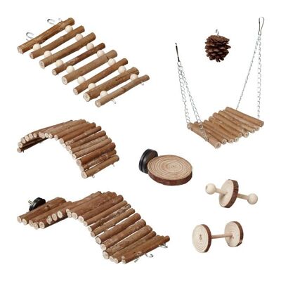 Jouet pour oiseaux WOODENFURN 8 pièces