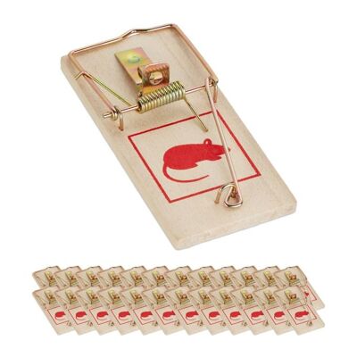 Trampa para ratones de madera WOODENFURN en un juego de 25