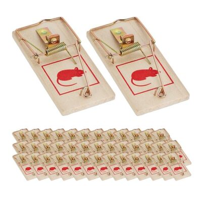 WOODENFURN Juego de 40 trampas para ratones de madera
