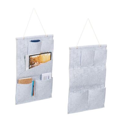 Organizer sospeso WOODENFURN in effetto vimini, set da 2