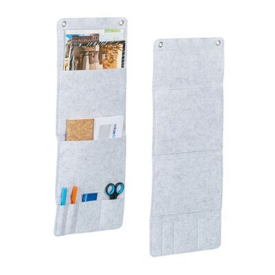 WOODENFURN Organizer da appendere in feltro, 6 scomparti, set da 2